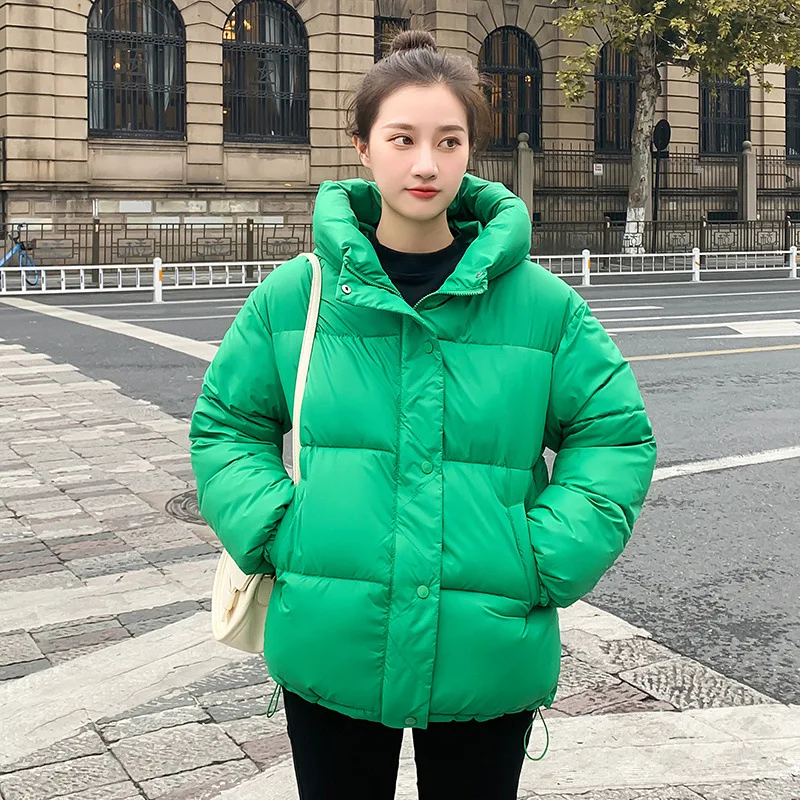 PinkyIsBalck Winter Women's Jacket Hooded Thick Warm Casual Padded Coats Fashion Short Black Parkas Snow Wear Cotton Winter Coat