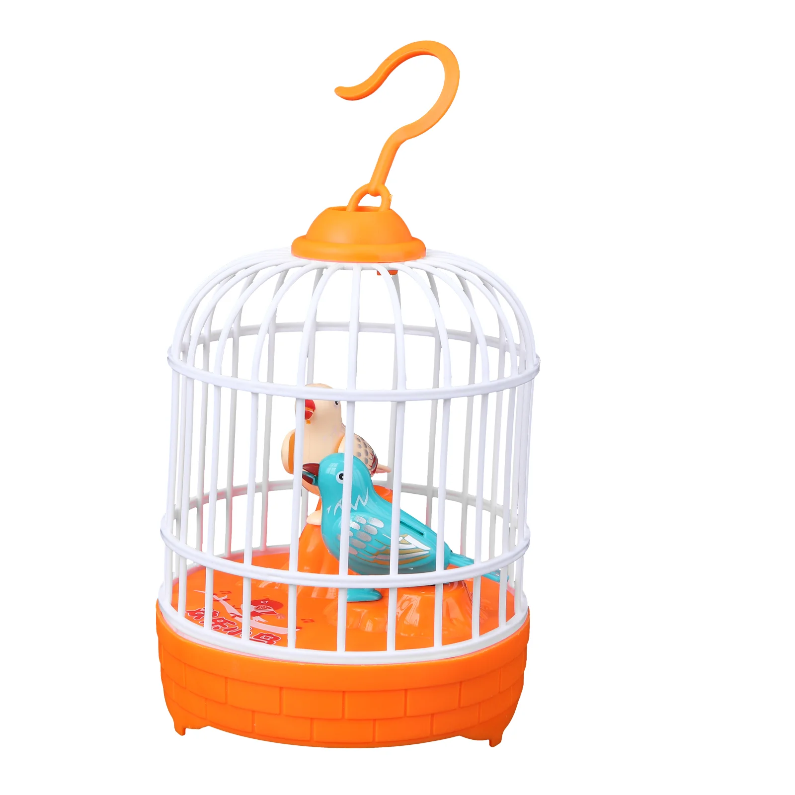 

Educational Toys Simulated Bird Cage Voice-controlled Birds 20x10.5cm Simulation Induction Children Orange Plastic Toddler