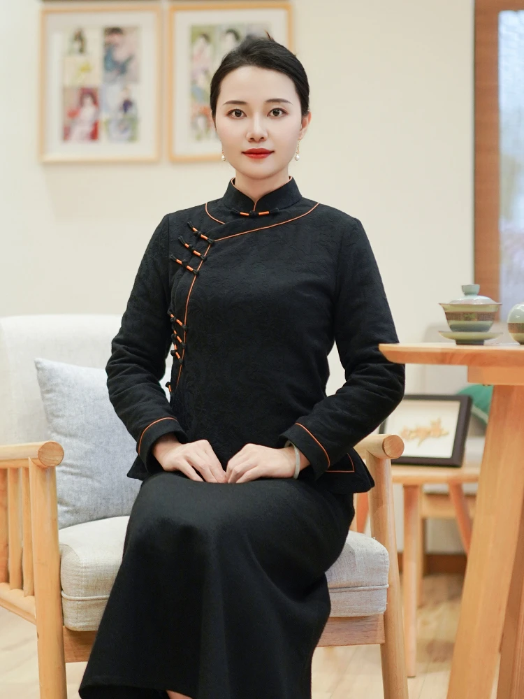 Qiya новый зимний китайский костюм утолщенная маленькая хлопковая стеганая куртка