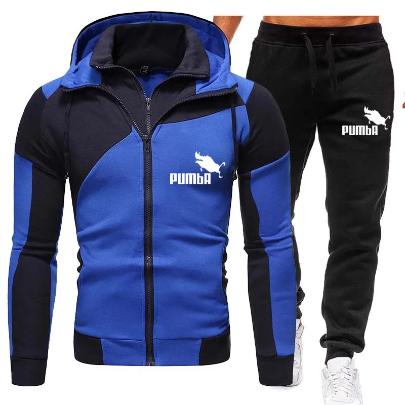 Men's Tracksuit Hoodie + Pants 2 Piece Set Fashion Brand Print Autumn Winter Casual Sports Hoodie Men Suit Running Sportswear
