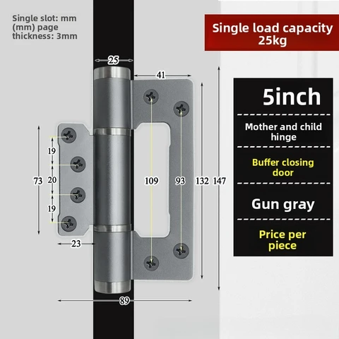 1 шт., невидимая дверная петля, 5-дюймовый мягкий буфер, закрывающее устройство, автоматическая регулировка 90 °   Аппаратные аксессуары для позиционирования доводчика