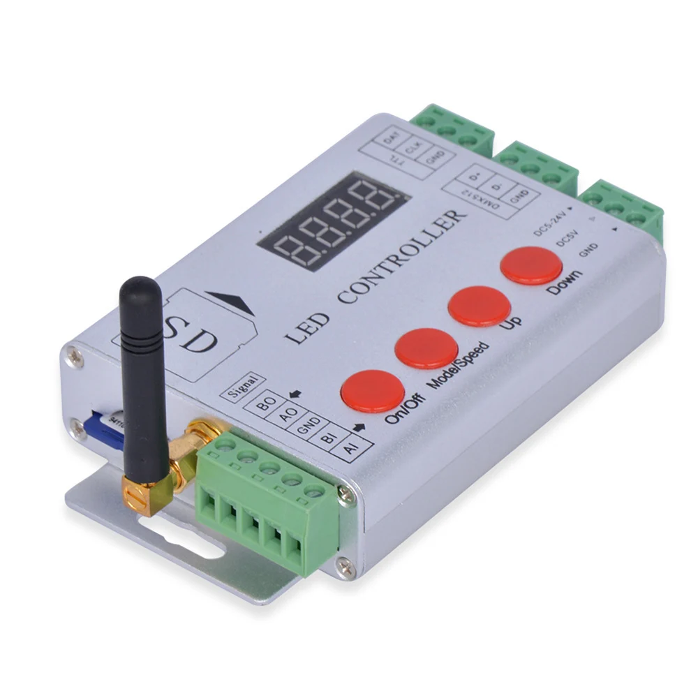 Контроллер RGB DC 5-24В 2811, полноцветный, однопортовый, беспроводной, с управлением через SD-карту, для светодиодов WS2812B, SK6812, WS2801, LPD8806 (art.: 3920daecf16af) - 3920daecf16af