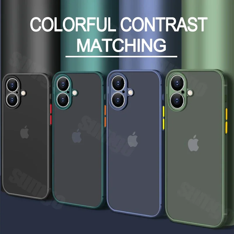 Новый Роскошный Матовый Прозрачный чехол из ТПУ для телефона iPhone 16 15 14 13 12 11 Pro Max