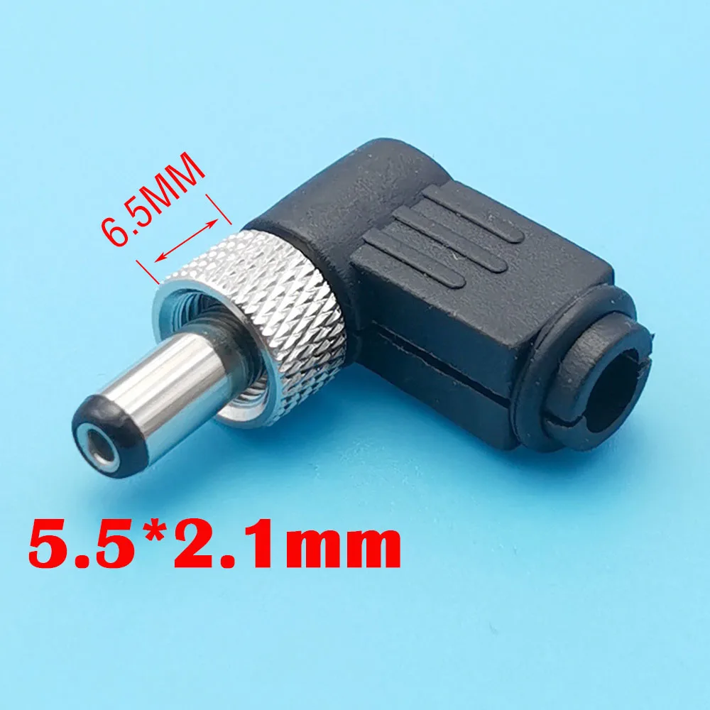 1 шт., запираемая вилка постоянного тока 5,5x2,1/,5x2,5 мм, 90 градусов, изогнутая игла, гнездовая розетка с винтовой гайкой, фиксирующий разъем