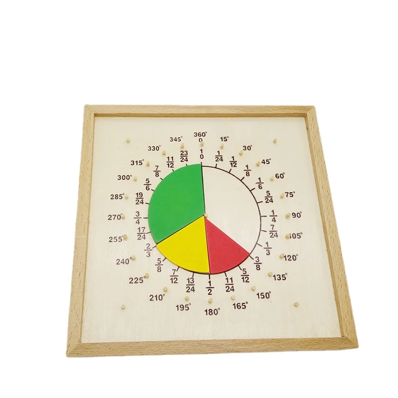 

MOONBIFFY Montessori Educational Toy Children's Toys Mathematics Teaching Aid Fractional Plate Circumference Ratio Wood