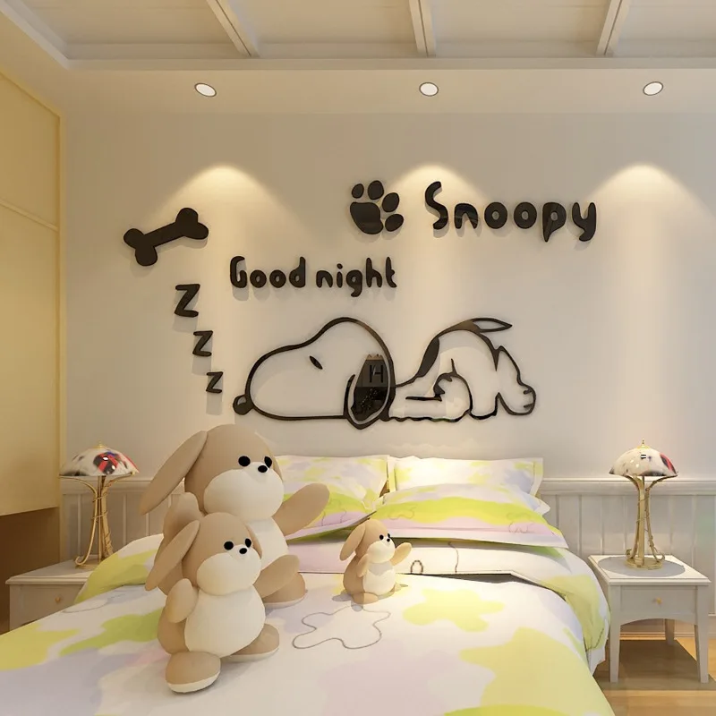 

Cartoon Snoopy Stickers Cute DIY Children's Room Bedside Decoration Self-adhesive Painting Acrylic 3D Stereo Wall Stickers