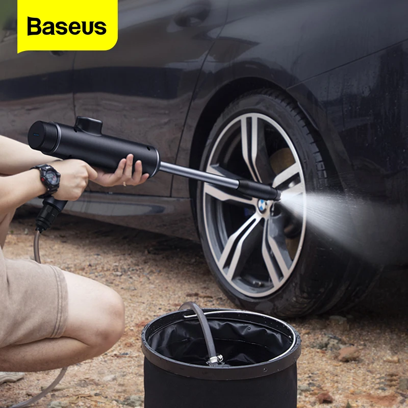 Baseus Car High Pressure Washer Gun Spray Nozzle Cleaner Cordless Electric Cleaning For Auto Garden Parkside Washing Accessories