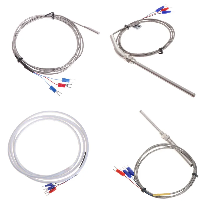 Датчик температуры RTD PT100 Термопара из нержавеющей стали с кабельными проводами