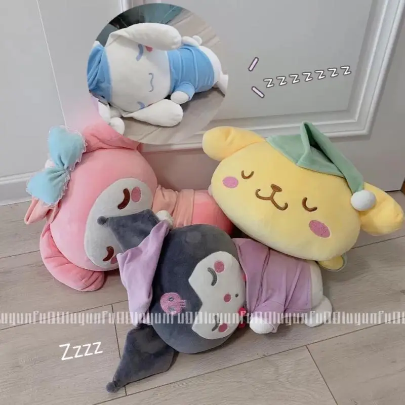 

Sanrio Plush Sleeping Cinnamoroll My Melody Pompom Purin Kuromi 42Cm Cartoon Soft Peluches Puppet Stuffed Dolls Kid Toy