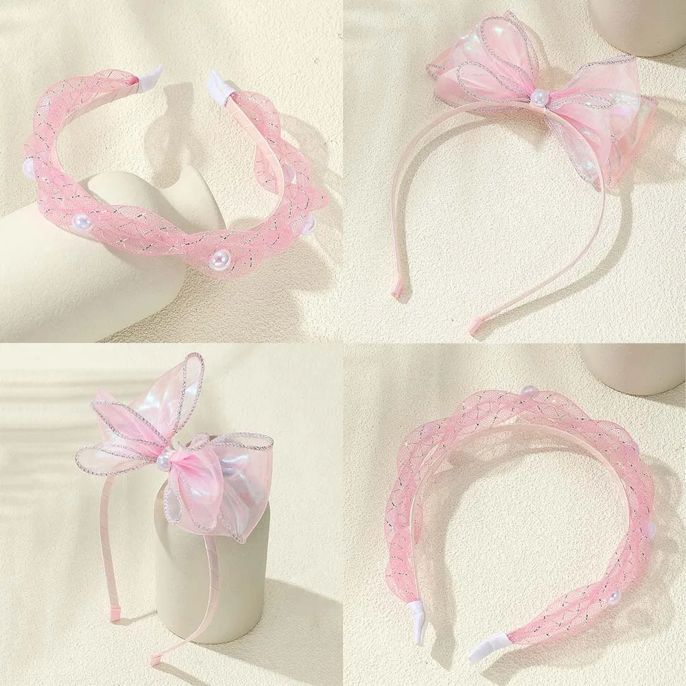 

Candygirl/Новинка; Милые бабочка с жемчужиной для девочек; Розовые тюлевые повязки для волос; Аксессуары для волос; Милые повязки на голову; Детский стильный головной убор