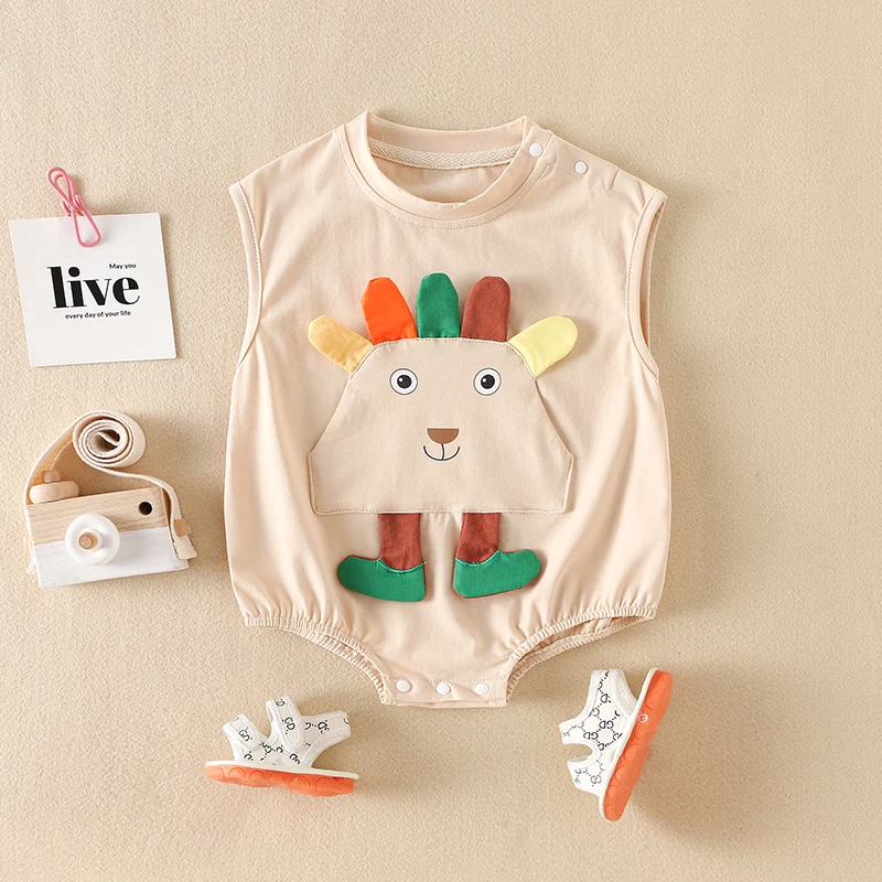 

Summer Pullover Bear Cartoon Cute Bag Fart Dress Skirt Ha Clothing Jumpsuit Triangle Baby Onesie Climbing Suit