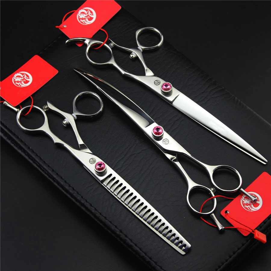 

7.5 Inch Teeth Clipper Hairdressing Scissors Professional Grooming Comb for Dogs Straight Trimmer Curved Scissor Pet Supplies