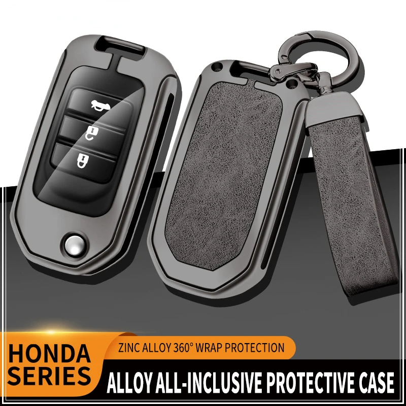 

Alloy Remote Car Key Case Fob Shell Bag For Honda Civic CR-V HR-V XRV Pilot Fit Accord Jade Crider Odyssey Protection Accessorie