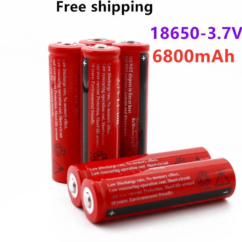 

Оригинальная 18650 литиевая батарея 3,7 в вольт 6800 мАч BRC 18650 перезаряжаемая батарея литий-ионные литиевые батареи для внешнего аккумулятора