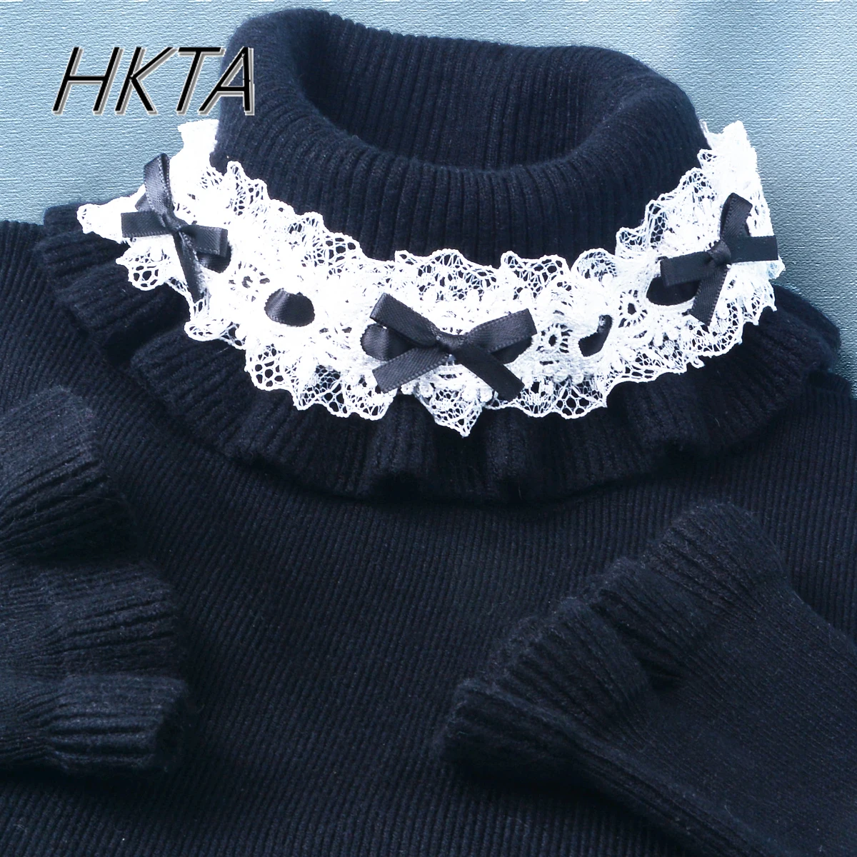 Вязаный свитер в стиле Лолиты пуловер осень-зима новый кружевной женский
