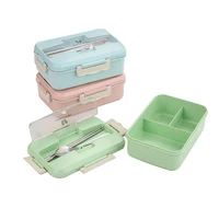 microwave lunch box wheat straw dinnerware food storage container children kids school office portable bento box lunch bag