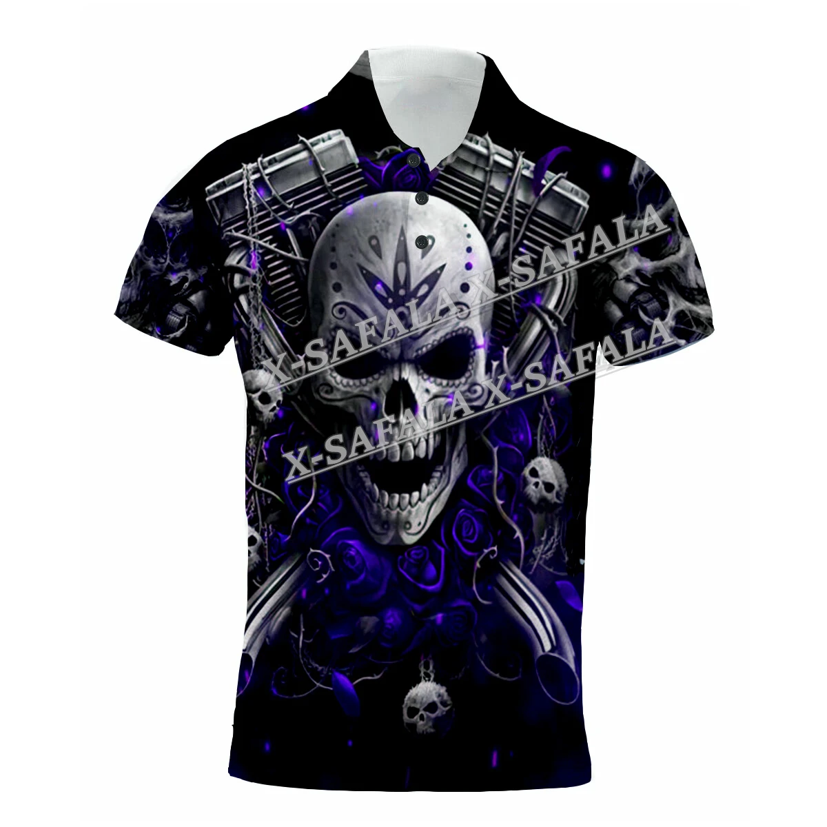 

Skull Dark Fire Demon Death Sickle Customized 3D Full Printed Men Polo Shirt Collar Short Sleeve Street Wear Casual Tee-1