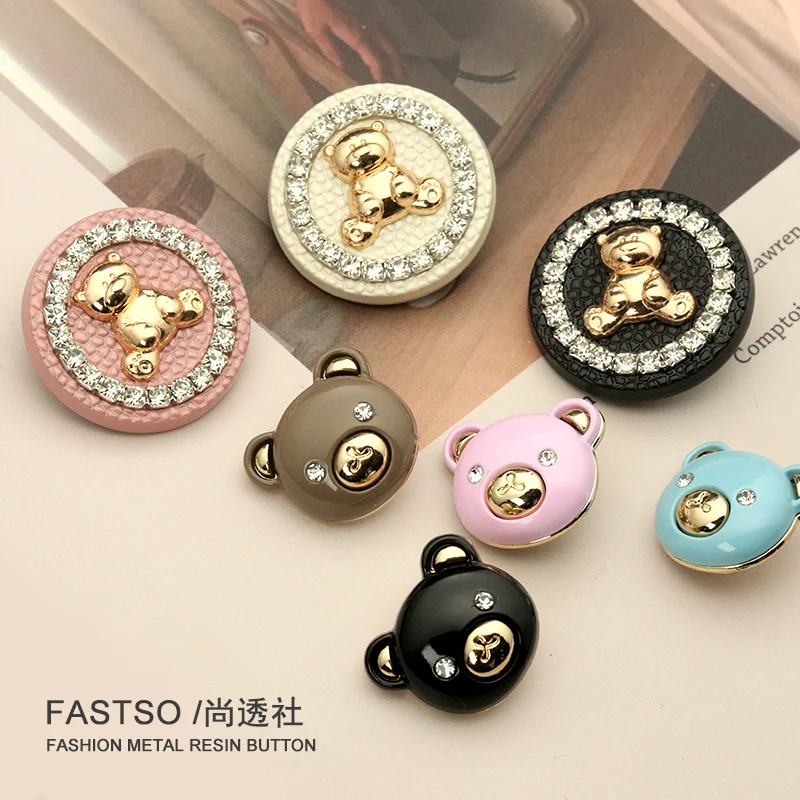 6 шт. Bear зимний брендовый Декор роскошные украшения для шитья золотые пуговицы