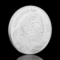 silver plated novosibirsk zoo lion british virgin islands elizabeth ii queen souvenirs coin medal animal collectible coins