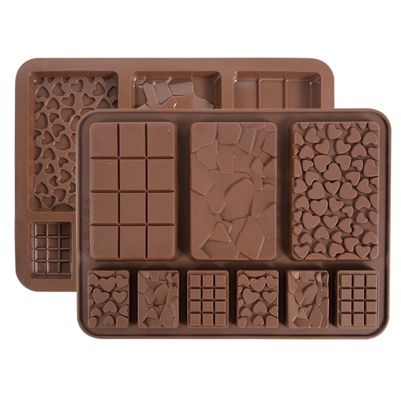 

9/12 Cavity Chocolate Silicone Mold Heart Broken Fondant Pastry Candy Mould Ice Cube Biscuit Manual Baking Mold Cake Accessories