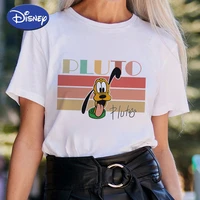 disney pluto t shirt for summer womens clothing girls can do anything short sleeve ropa aesthetic family look casual white tops