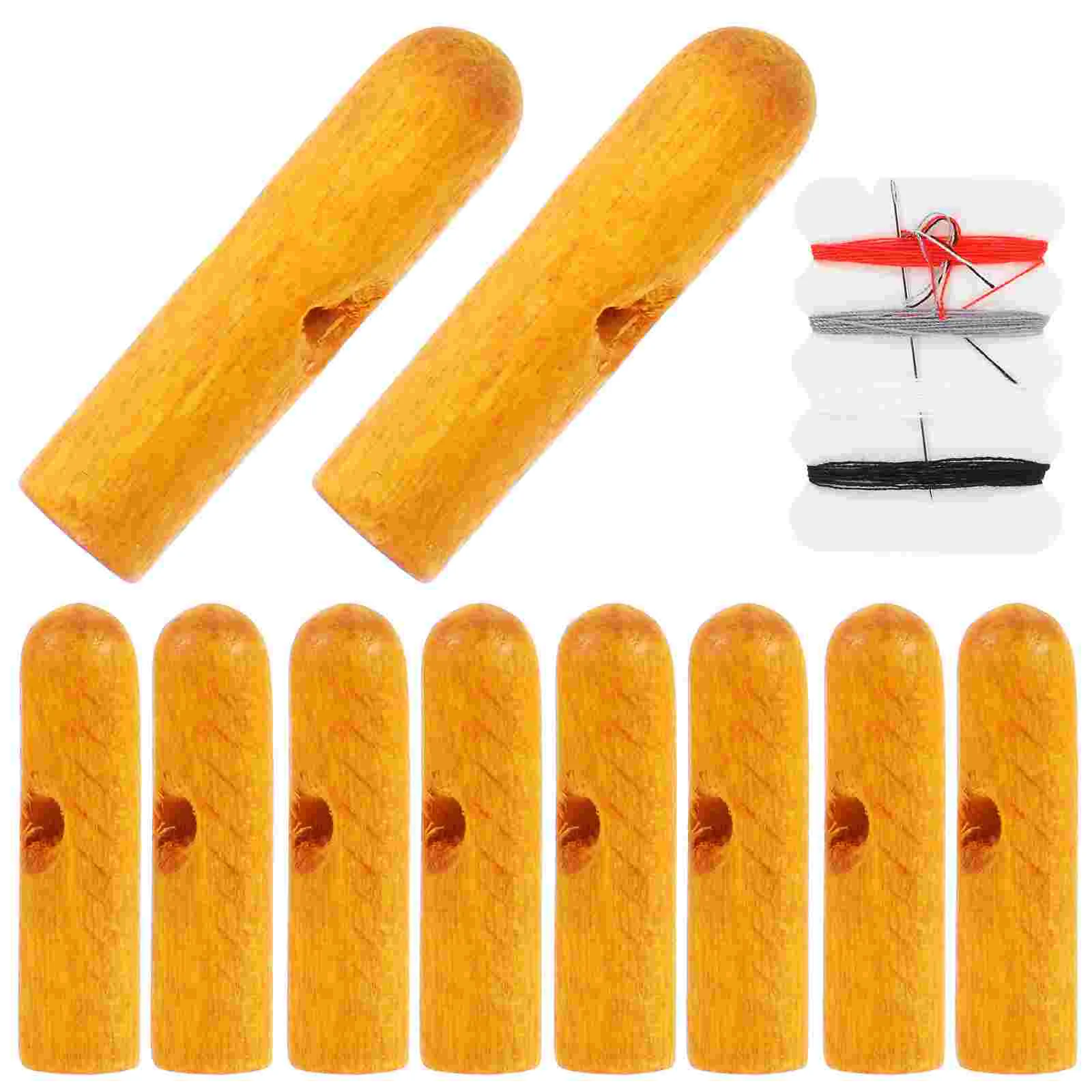 

10 Pcs An Fittings Wood Umbrella Bone Covers Foldable Folding Wooden Tail Beads Repair Accessories Replacement