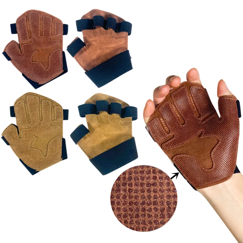 

Перчатки для защиты ладони, защитные тренировочные, из воловьей кожи, для тяжелой атлетики, фитнеса, для мужчин и женщин, для тренажерного зала, тяжелой атлетики