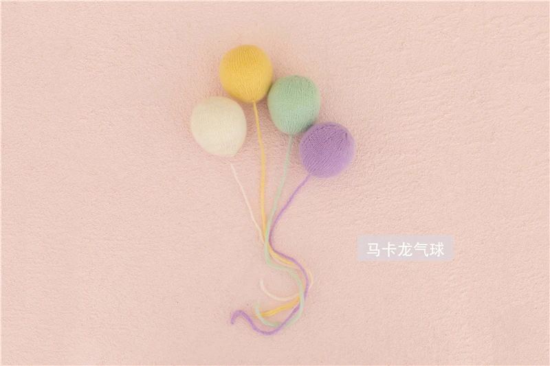Dvotinst Newborn Baby Photography Props Knitting Balloon Outfits Hat Colorful Balloons Set Creative Studio Shooting Photo Props enlarge