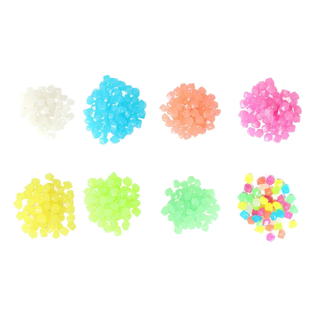 

100 шт. светящиеся камни для домашнего сада, аквариума, Ландшафтная плитка, искусственные флуоресцентные Пластиковые гравий