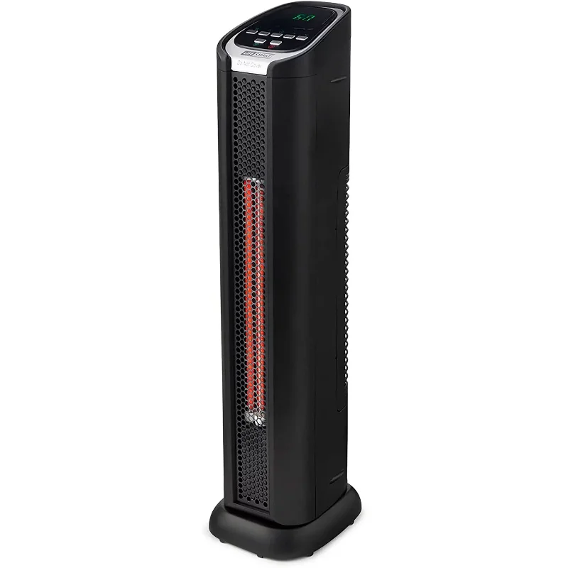 24-In. Infrared PTC Oscillating Tower Heater with Remote Control | 12-Hour Timer | LED Display | Washable Filter