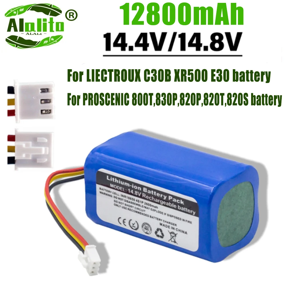Фото Аккумулятор 12800 мАч 14,4 В для роботов-пылесосов ABIR X5 X6 X8 R20 LIECTROUX C30B XR500, аксессуары и запчасти №2