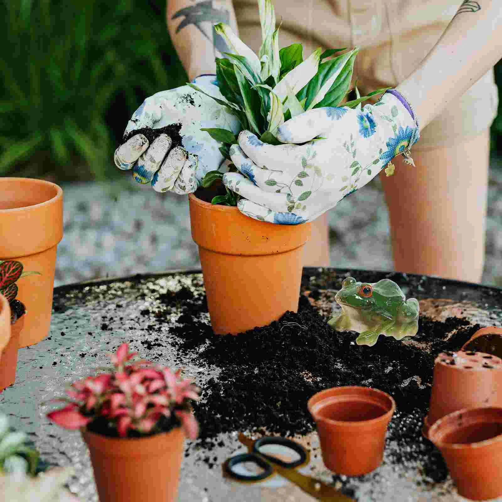 2 шт. микропейзаж имитация лягушки орнамент украшение из смолы миниатюрные