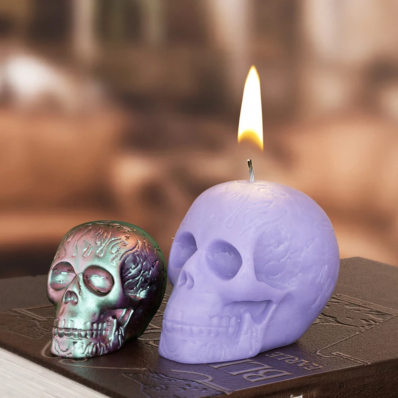 Силиконовая форма сделай сам для украшения головы черепа и свечи из эпоксидной