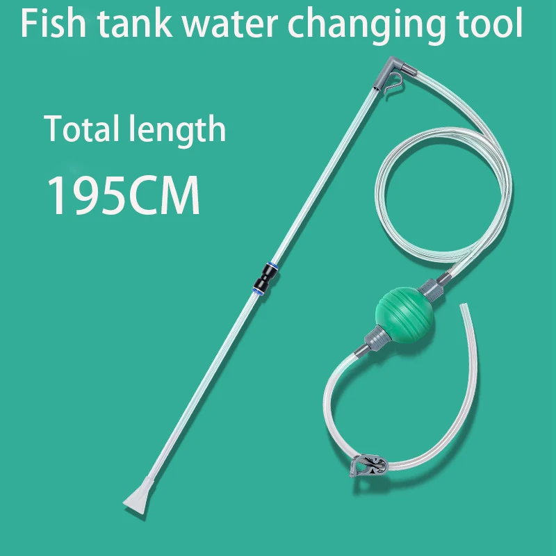 

195cm Semi-automatic Aquarium Cleaner Water Change Hand Changer Gravel Aquarium Accessories Fish Tank Vacuum Siphon Water Pump