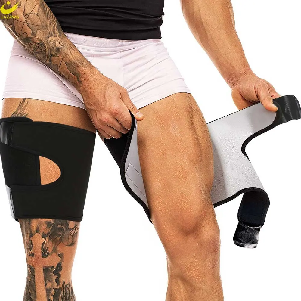 LAZAWG Thigh Trimmer for Men Wrap Sauna Legs Belt Compression Band Sport Brace Slimmer Body Shaper Fitness Exercise Workout