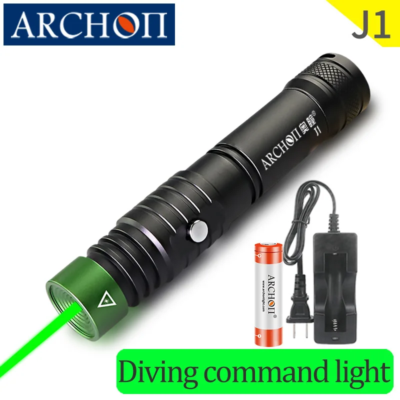 

ARCHON J1 coaching diving light Dive command green beam torch Underwater 100m Powerful tactical green beam instructor flashlight