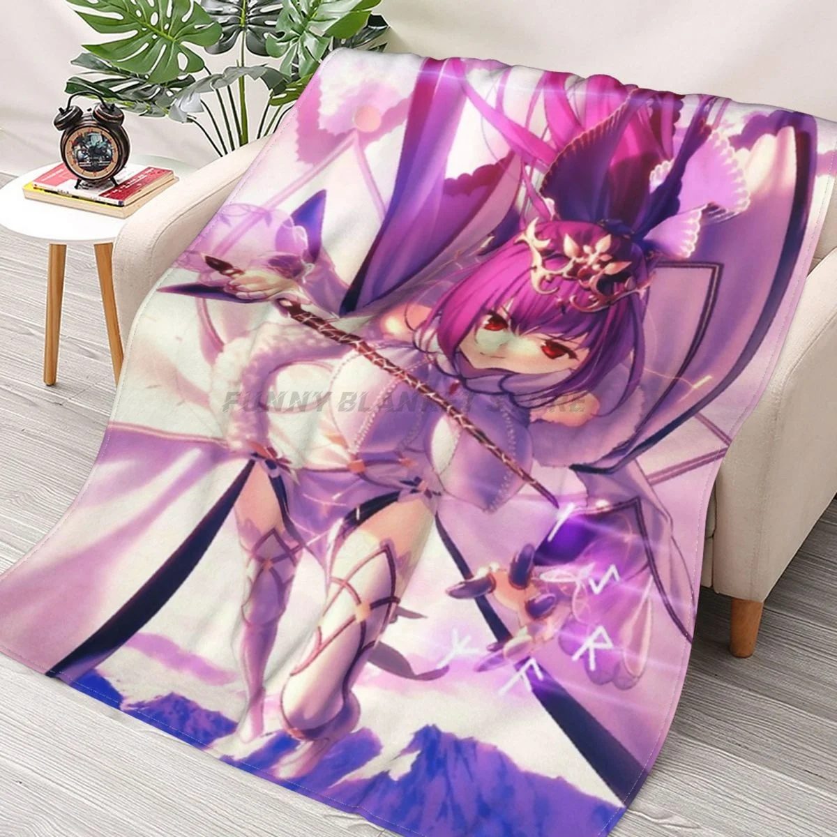 

Fate Grand Order (FGO) - Scathach-Skadi Throws Blankets Collage Flannel Ultra-Soft Warm picnic blanket bedspread on the bed