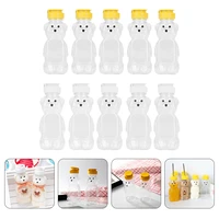 10pcs plastic honey bottle honey bear straw cup honey bear bottle beverage bottle