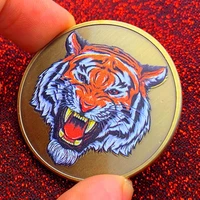 china fu lu shou xi commemorative coin lion king green bronze painted zodiac tiger head coin gift lucky challenge coin
