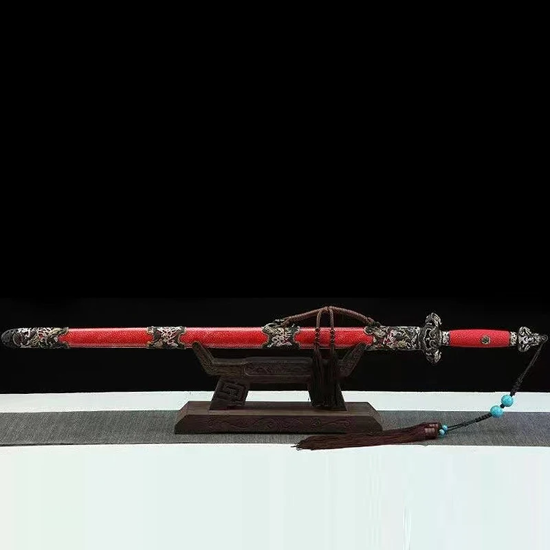 

Китайские мечи, сделанные из стали и ручного плетения, намотки и устанавливаются как ножницы из эбенового дерева