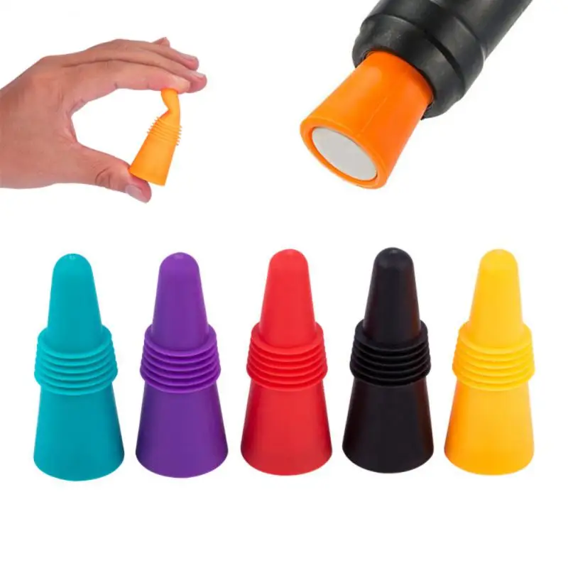 

Silicone Wine Bottle Stopper Set Whiskey Leak Proof Beer Champagne Bottle Cap Closer Wine Cork Sparkling Lid Bar Accessories