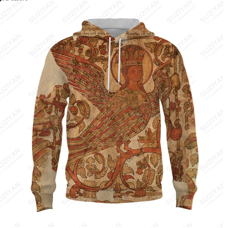 

2023 Spring and Autumn New Fashion Men's Hoodie Colorful Head 3D Print Long Sleeve Men's Round Neck Medieval Style Hoodie