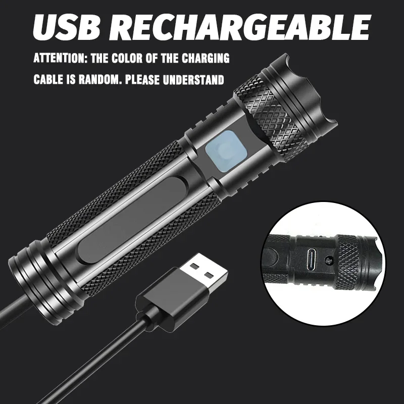 Фото УФ-фонарик USB перезаряжаемый 365 нм черный свет мини-фонарик портативный портативный мощный светодиодный ультрафиолетовый фонарь №4