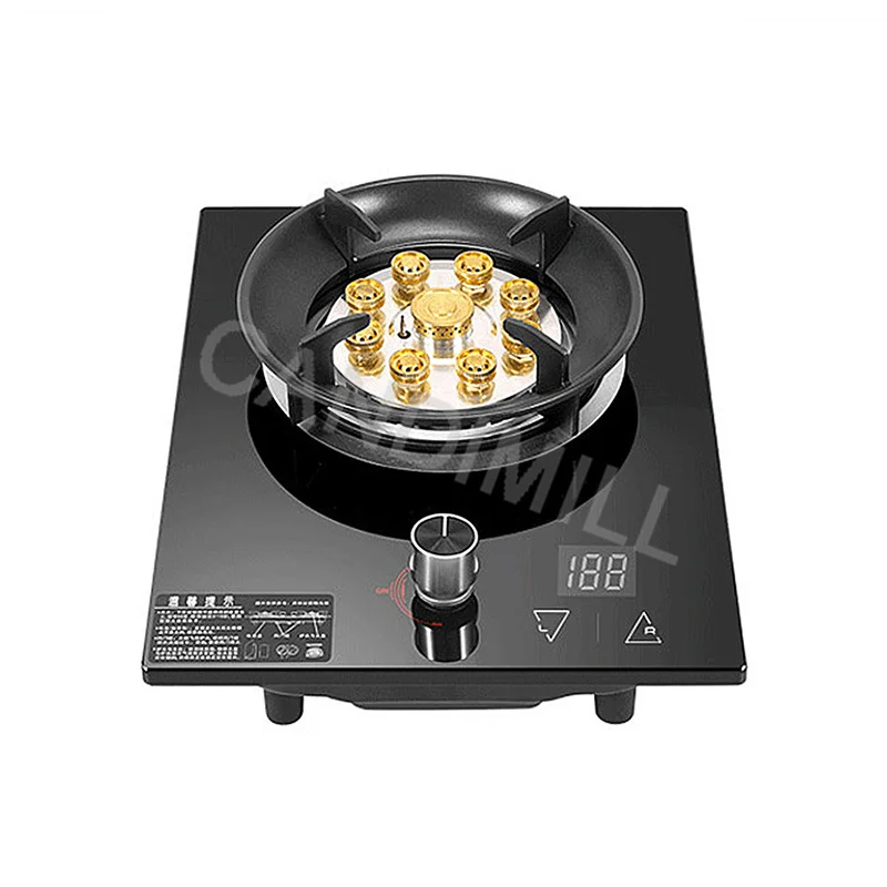 Home Kitchen Gas Stove Embedded Cooktop Stove Tempered Glass Gas Cook Machine Single Stove Natural Gas Desktop Induction Cooker