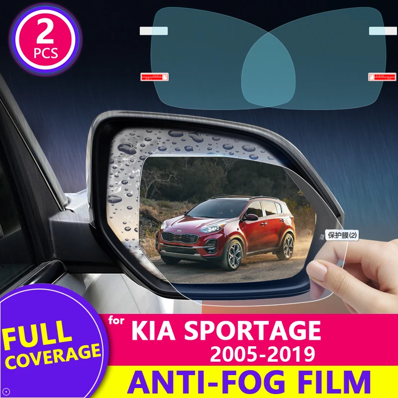 

Полноэкранная противотуманная пленка для зеркала заднего вида для Kia Sportage 2005 ~ 2019 JE KM SL QL, защитные непромокаемые пленки, автомобильные аксес...