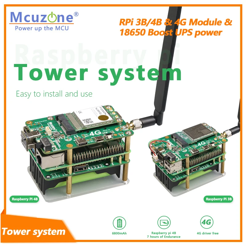 Raspberry berrypi tower system, источник питания 18650 UPS, модуль 4G LTE, без драйвера, Φ HUAWEI V2 Qualcomm GPS