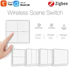Смарт-наклейка Tuya ZigBee беспроводная, двусторонняя панель управления, кнопка для умного дома, работает со шлюзом Zigbee