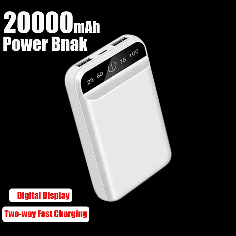 

Mini Power Bank Fast Charging20000mAh Portable Charger 2USB Digital Display External Battery Pack for Xiaomi iPhone Batterybank