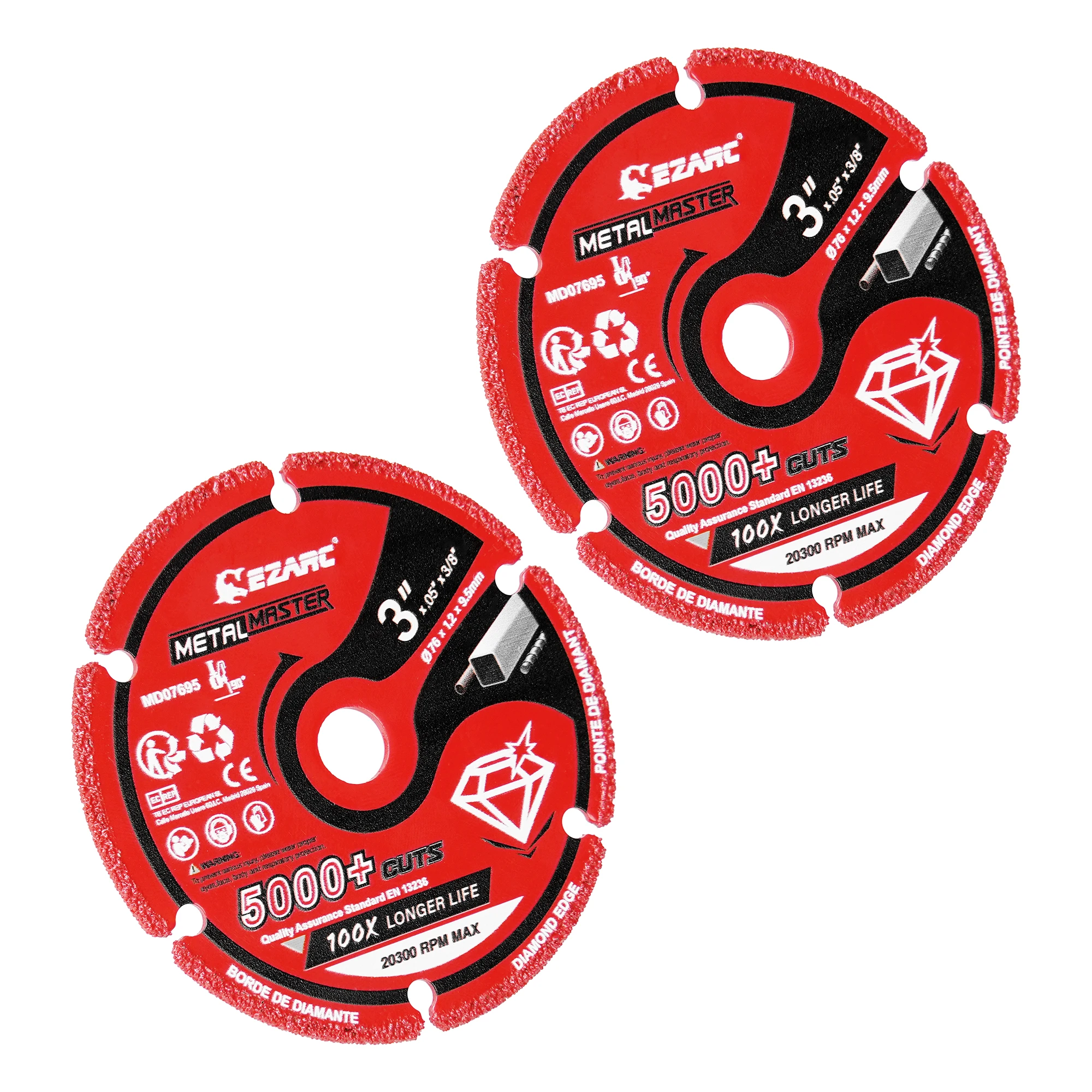 

3-дюймовые алмазные отрезные диски 5000+ отрезанных по металлу, 2 отрезных диска 76 мм для угловой шлифовальной машины, шлифовальный диск для дисковых пил