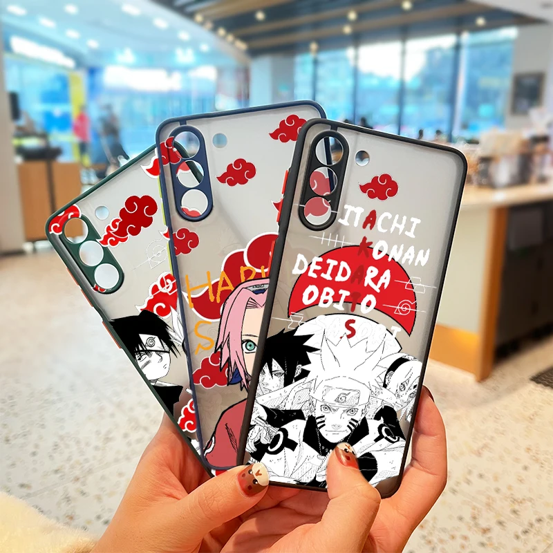 

Anime Cool Naruto Cartoon For Samsung Galaxy S22 S21 S20 FE Ultra S10 S9 S8 Plus A52 5G Frosted Translucent Soft Phone Case